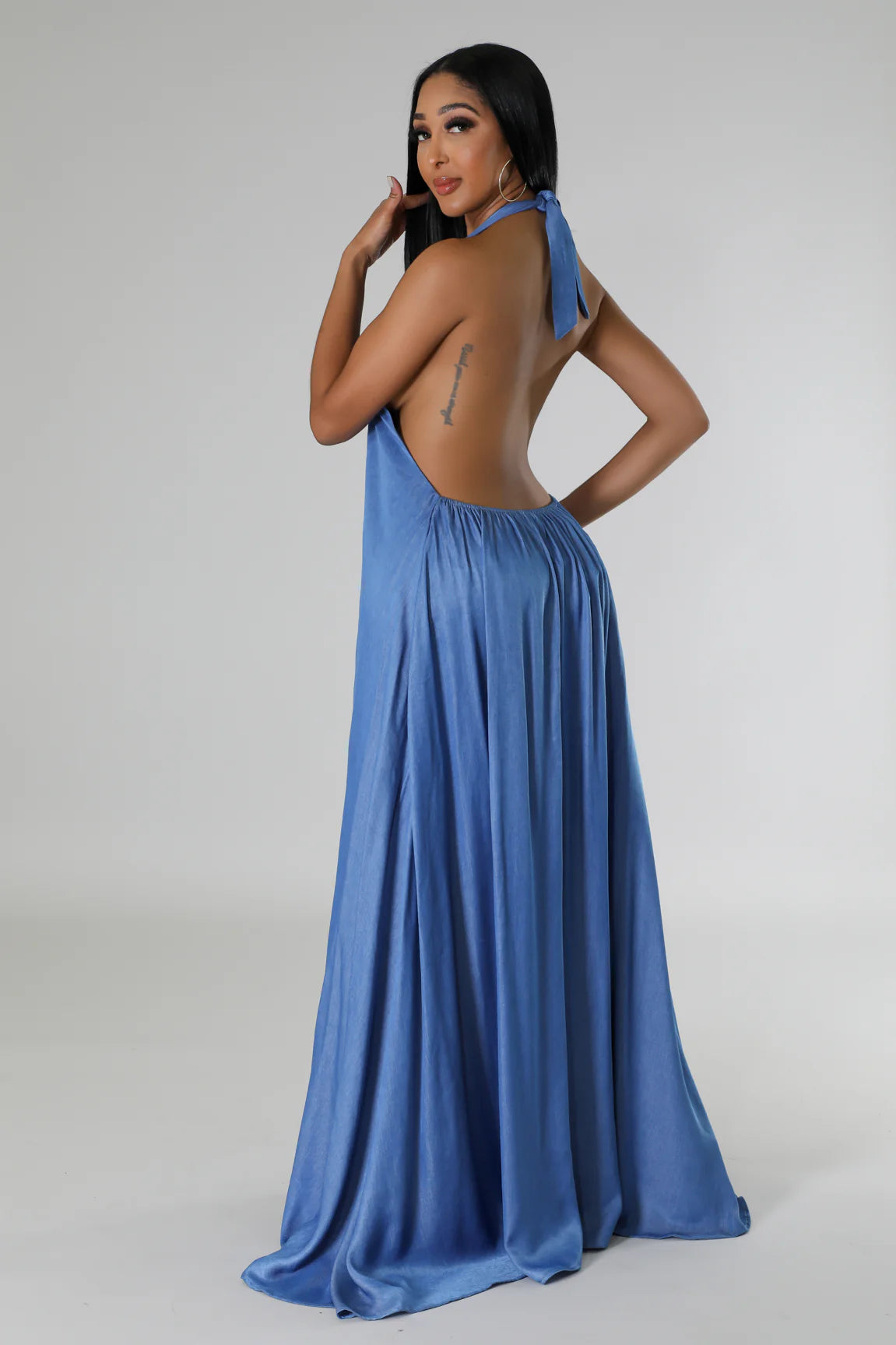 Haylie Denim Line Maxi Dress