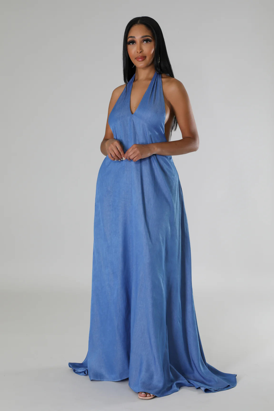 Haylie Denim Line Maxi Dress