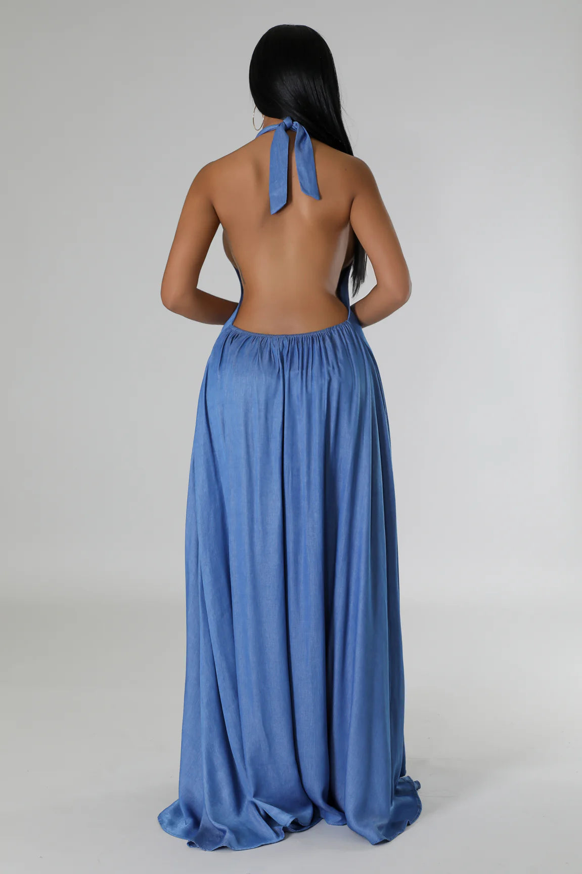 Haylie Denim Line Maxi Dress