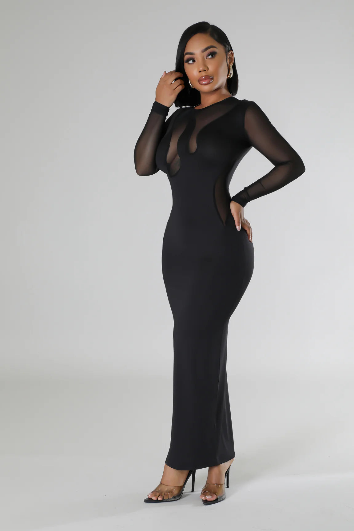 Mariella Mesh Cut Out Dress
