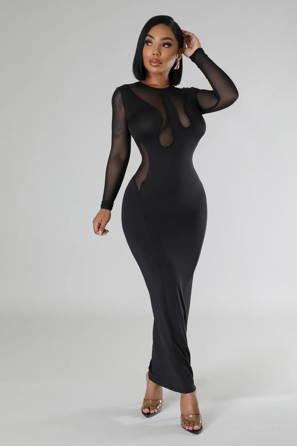 Mariella Mesh Cut Out Dress