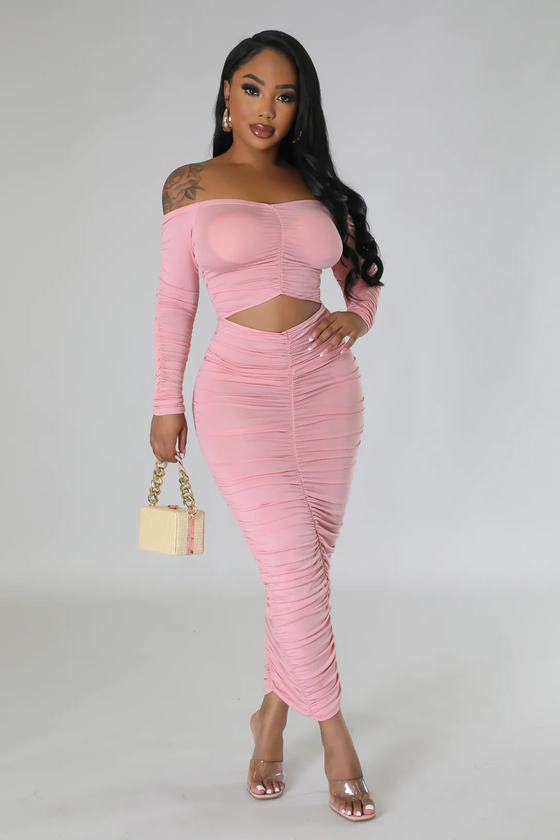 Perfect Off Shoulder Dress PINK