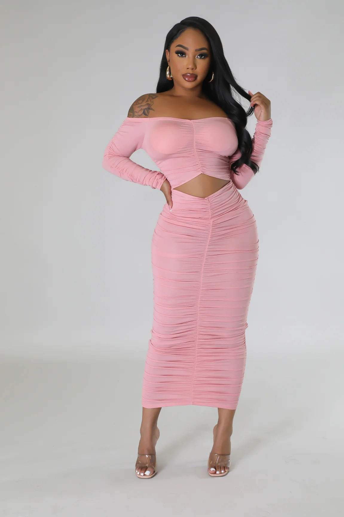 Perfect Off Shoulder Dress PINK