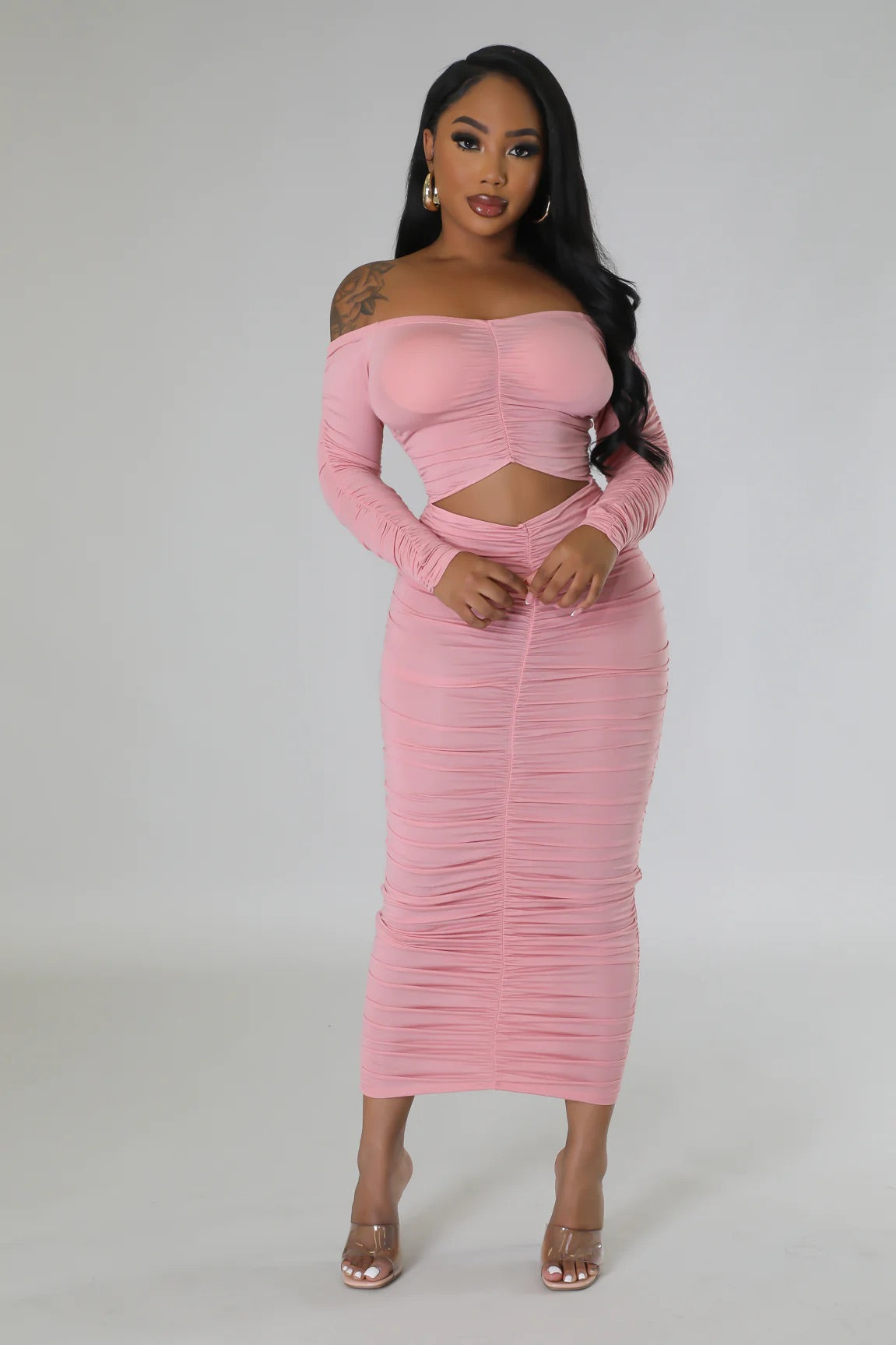 Perfect Off Shoulder Dress PINK