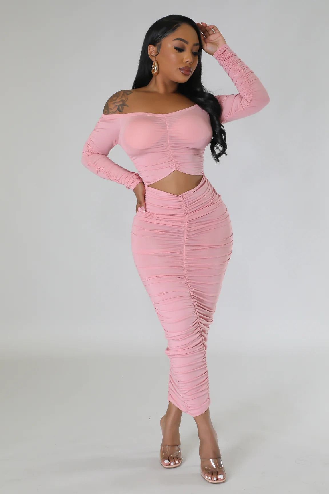 Perfect Off Shoulder Dress PINK