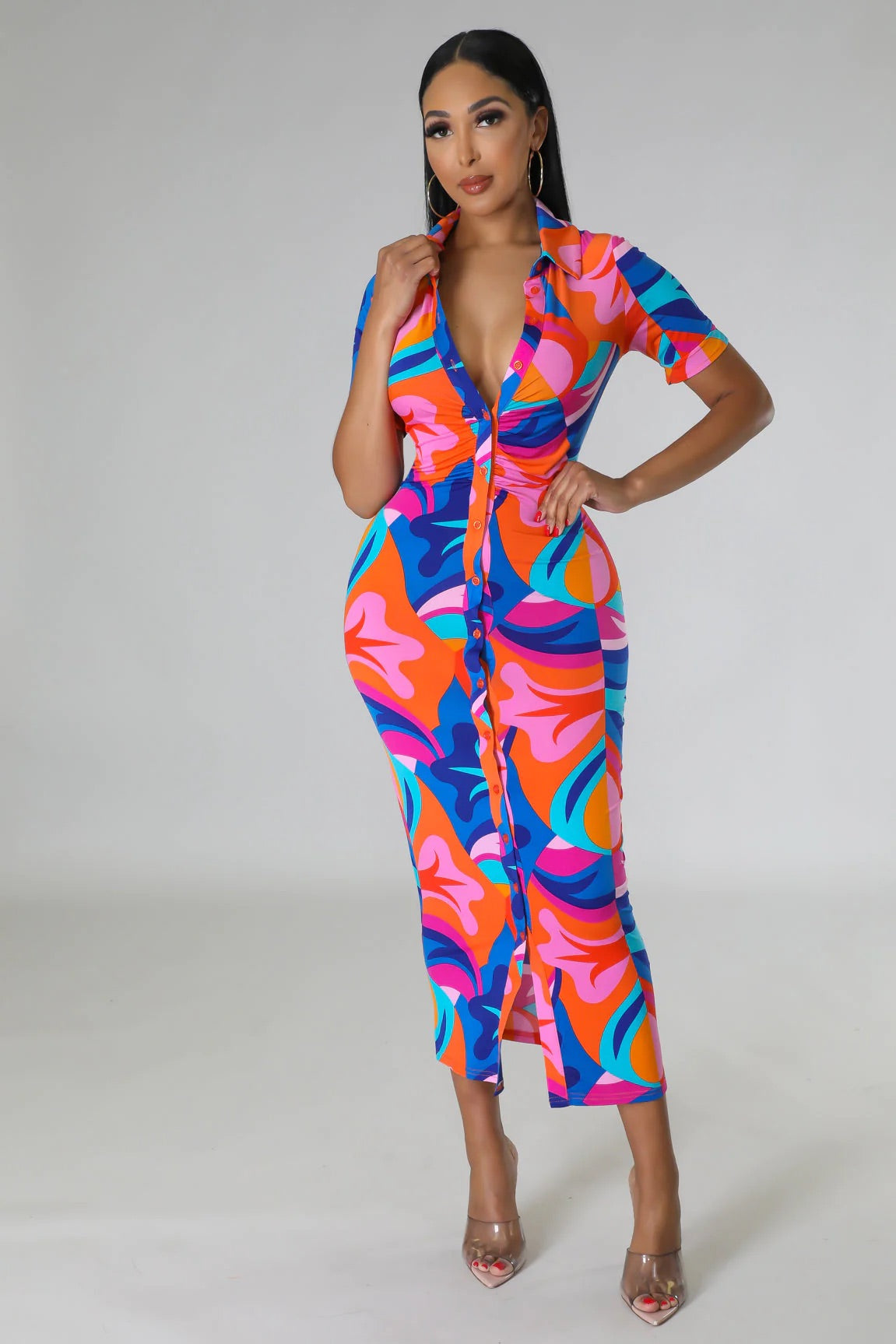 Make It True Print Midi Dress