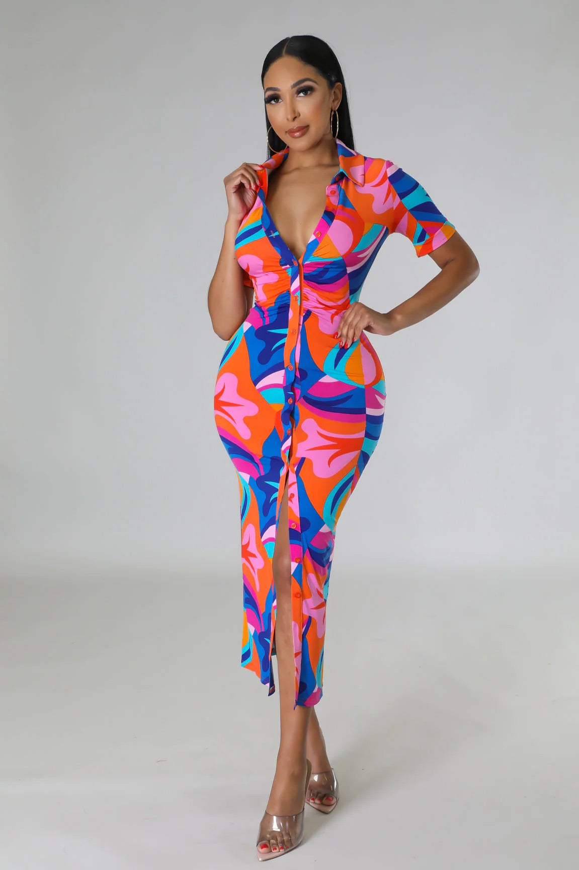 Make It True Print Midi Dress