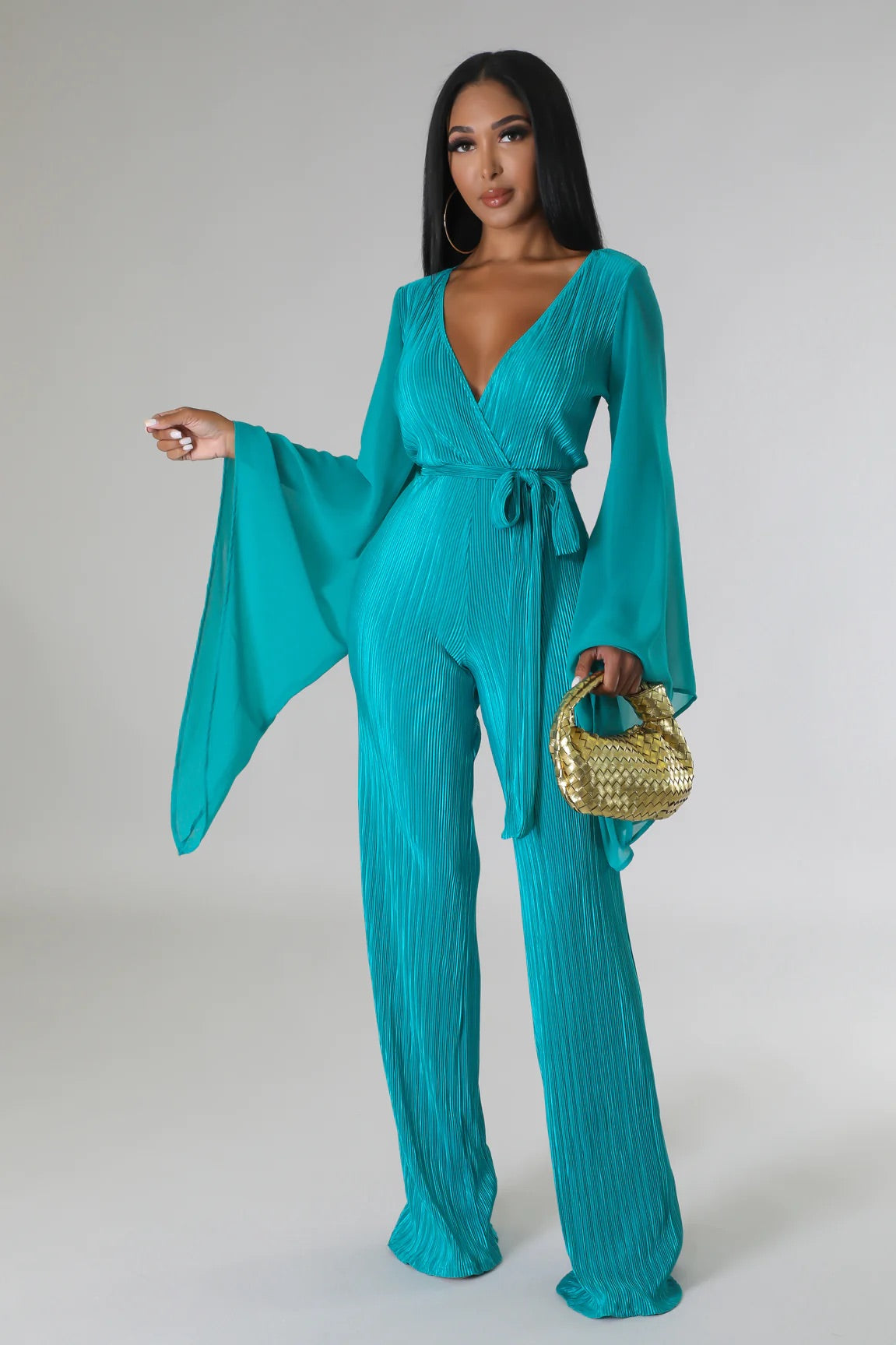 Fall On My Charm Jumpsuit Teal