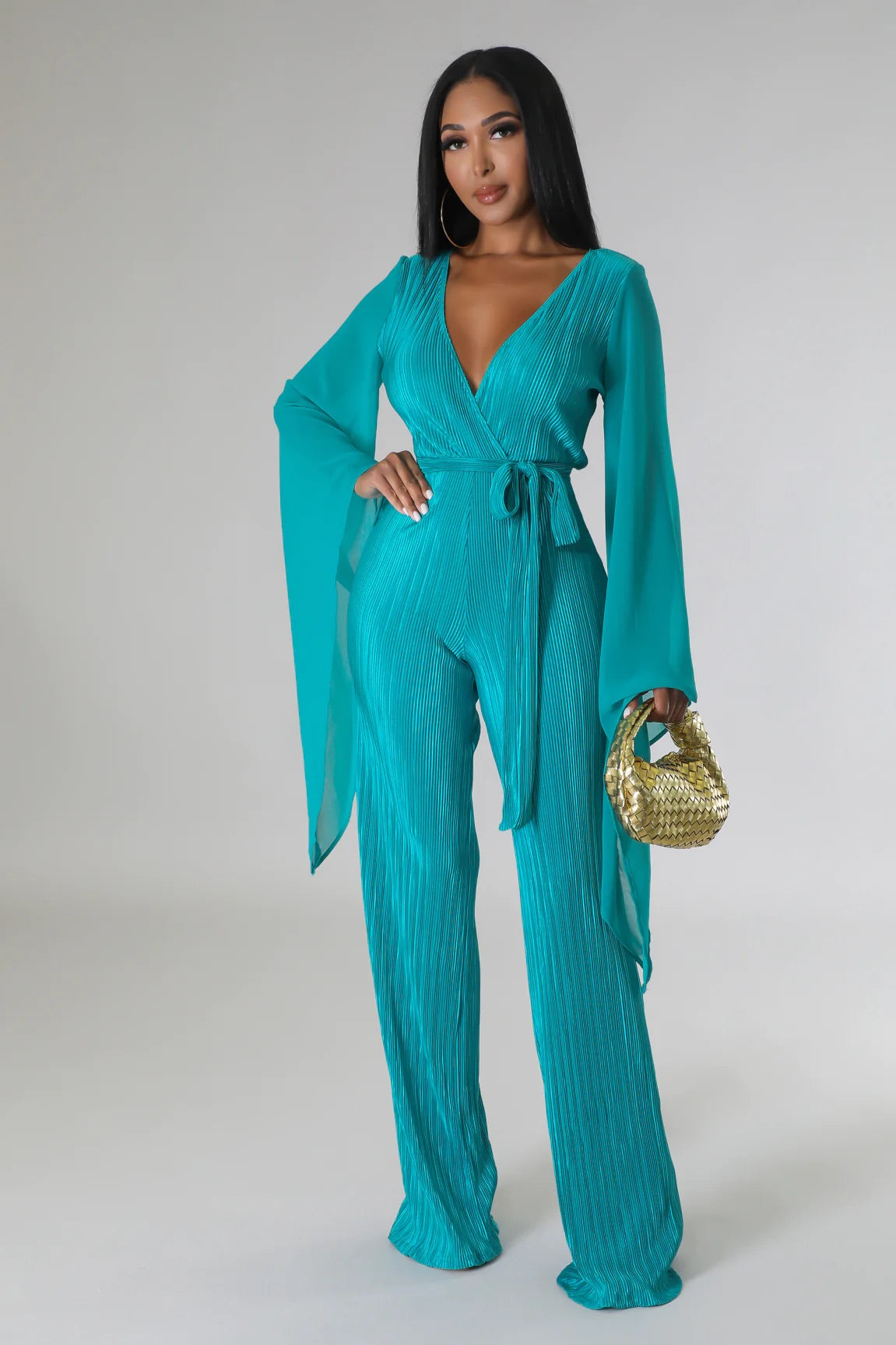 Fall On My Charm Jumpsuit Teal