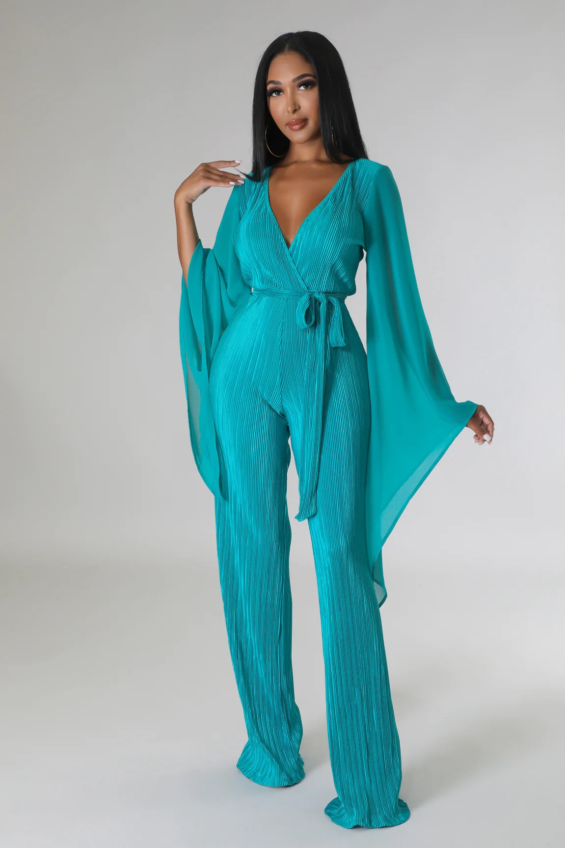 Fall On My Charm Jumpsuit Teal